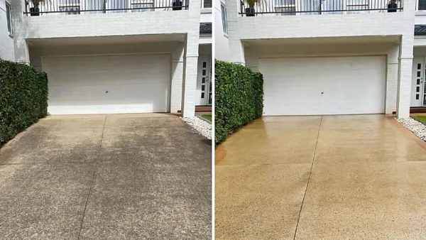 Clean driveway transformation