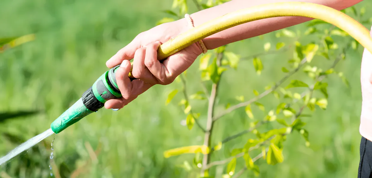 HydroJet attached to a garden hose